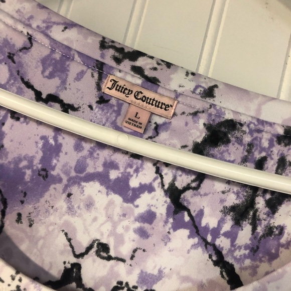 Juicy Couture Crewneck Pullover Tie Dye Sweatshirt Large Purple Black Marbled - Picture 3 of 4